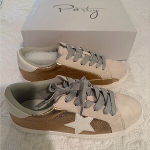 Patty Gold and White Women's Sneakers